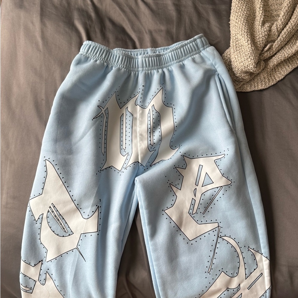 Stylish Blue Graphic Sweatpants